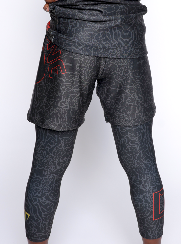 MG Abstract Elephant Texture 3 Windbreaker Running Shorts and Tights